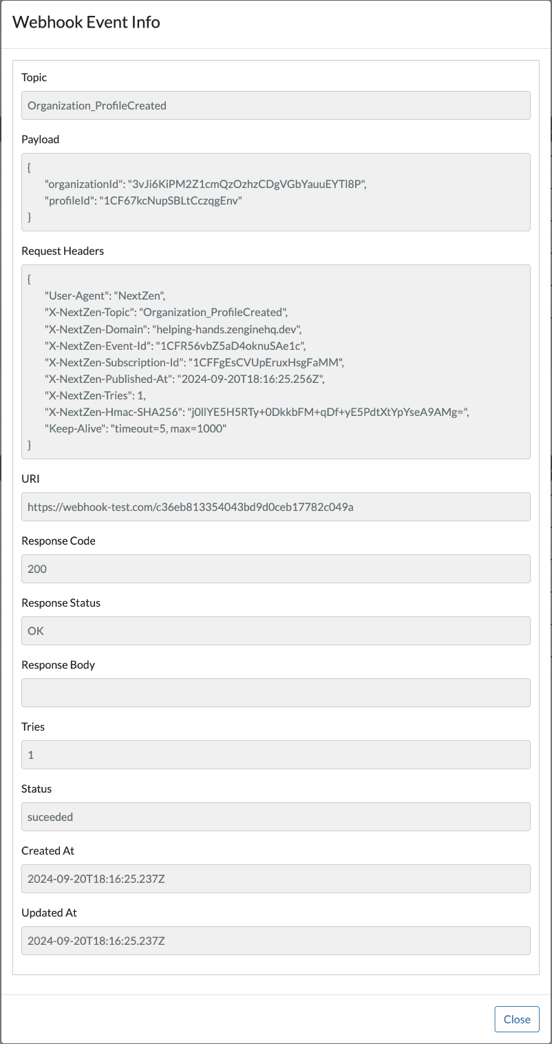 Webhook Events